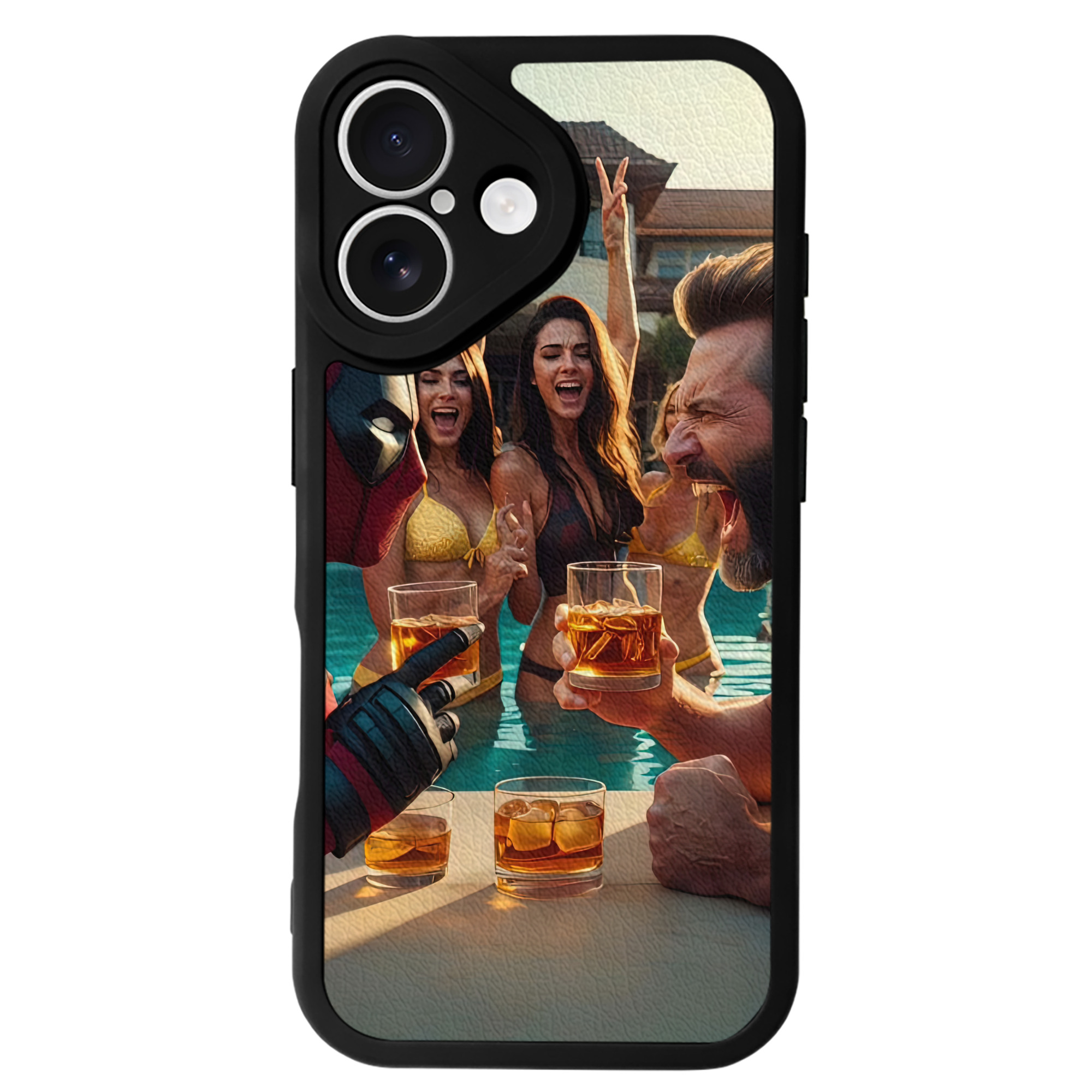 （画像用） Deadpool デッドプール 【iPhone 16シリーズ対応】シリコンスマホケース（レザー調） 材質：シリコン